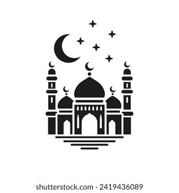 Masjid, mosque icon. Vector illustration
