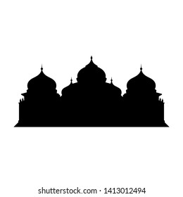 Masjid raya siluet silhouette vector
