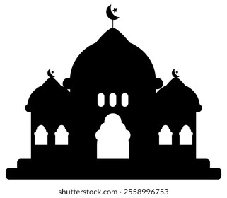 masjid silhouette.
islamic mosque.
muslim buildings.