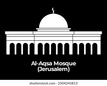 Masjidil masjid mosque al-aqsa jerusalem Islamic architecture holy sacred building historical place design icon illustration