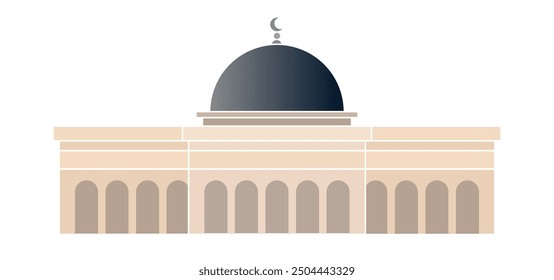 masjidil masjid mosque al-aqsa jerusalem islamic architecture holy sacred building historical place design illustration