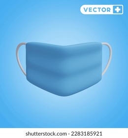 mask 3D vector icon set, on a blue background