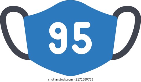 Maske 95 Vektorgrafik auf transparentem Hintergrund. Hochwertige Symbole. Glyphen Vektorsymbole für Konzept und Grafikdesign. 