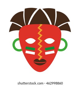 mask african culture icon vector illustration design