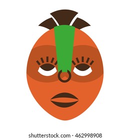 mask african culture icon vector illustration design