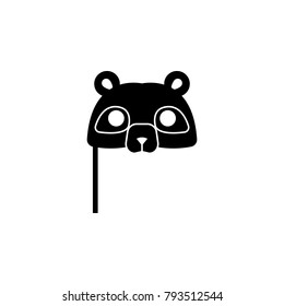 Mask of an animal on a stick icon. Carnival element icon. Premium quality graphic design icon. Baby Signs, outline symbols collection icon for websites, web design, mobile on white background