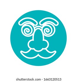 mask with april fools day line style icon vector illustration design