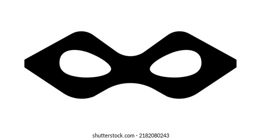Mask bad superhero carnival or masquerade villain vector icon. Black costume eye mask silhouette hidden burgar face. Simple design incognito theatre party masque shape clip art illustration.