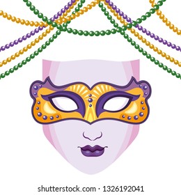 mask and beads