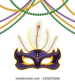 mask and beads