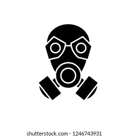 Mask black icon, vector sign on isolated background. Mask concept symbol, illustration 