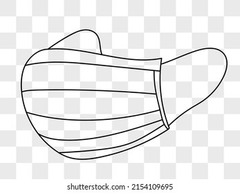 Mask with black lines on a white background