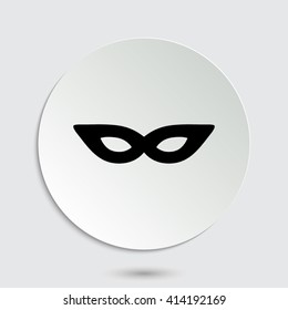 mask - black vector icon  with shadow