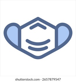 Ilustración vectorial de icono azul de máscara