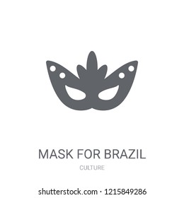 Mask for Brazil carnival celebration icon. Trendy Mask for Brazil carnival celebration logo concept on white background from Culture collection.
