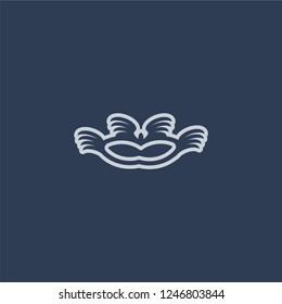 Mask for Brazil carnival celebration icon. Mask for Brazil carnival celebration linear design concept from Brazilian icons collection. Simple element vector illustration on dark blue background.