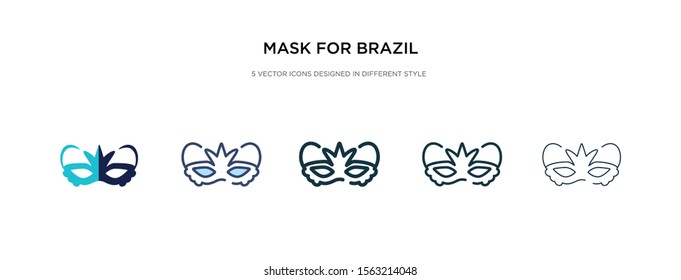 mask for brazil carnival celebration icon in different style vector illustration. two colored and black mask for brazil carnival celebration vector icons designed in filled, outline, line and stroke