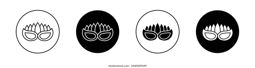 mask for brazil carnival celebration icon set. party masquerade eye mask vector symbol.