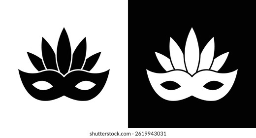 Mask for brazil carnival celebration icon vector, solid logo illustration, pictogram