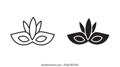 Mask for brazil carnival celebration vector line icon illustration