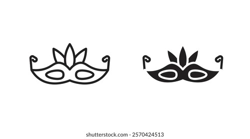 Mask for brazil carnival celebration vector web icons set