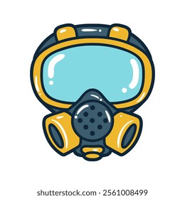 Mask breathing apparatus element vector illustration