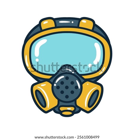 Mask breathing apparatus element vector illustration
