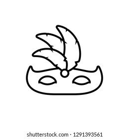 mask carnival with feathers isolated icon