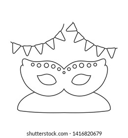 mask carnival with garlands hanging