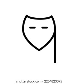 Mask carnival icon line isolated on white background. Black flat thin icon on modern outline style. Linear symbol and editable stroke. Simple and pixel perfect stroke vector illustration