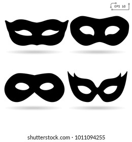 Mask carnival icon set, sign. Vector Illustration. EPS 10