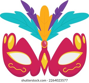 Mask Carnival Illustration Flat Design Style
