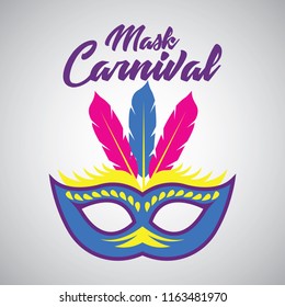 mask carnival for party decoration. vector illustration