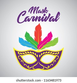 mask carnival for party decoration. vector illustration