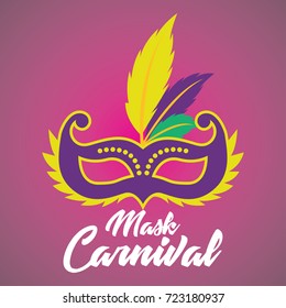 mask carnival for party decoration. vector illustration