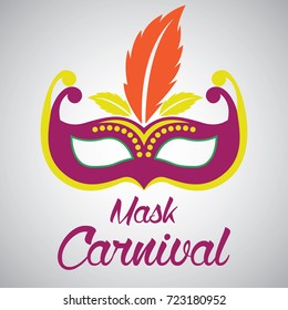 mask carnival for party decoration. vector illustration