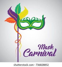 mask carnival for party decoration. vector illustration