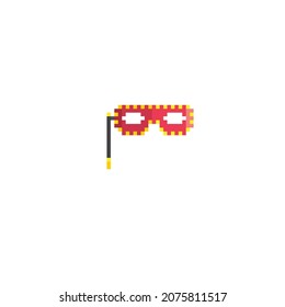 Mask. Carnival mask. pixel icon. Element design for logo, stickers, web, embroidery and mobile app. Isolated vector illustration. 8-bit sprite.