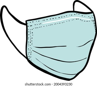 mask cartoon art isolated vector illustration.