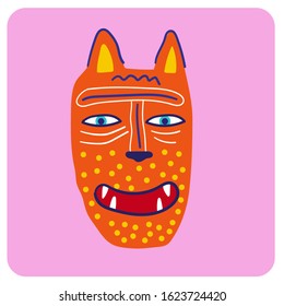 Mask cartoon set icon. Vector illustration set icon face. Flat cartoon colorful vector illustration