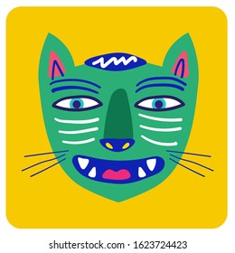Mask cartoon set icon. Vector illustration set icon face. Flat cartoon colorful vector illustration