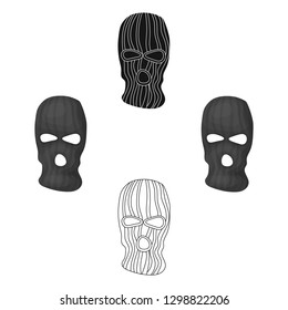 Mask to close the face of the offender from witnesses.Prison single icon in cartoon style vector symbol stock illustration.