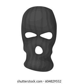Mask to close the face of the offender from witnesses.Prison single icon in cartoon style vector symbol stock illustration.
