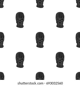 Mask to close the face of the offender from witnesses.Prison single icon in black style vector symbol stock illustration.