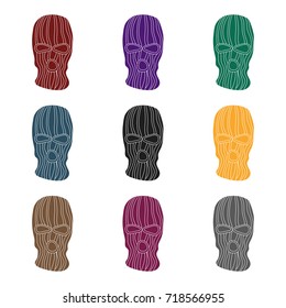 Mask to close the face of the offender from witnesses.Prison single icon in black style vector symbol stock illustration.