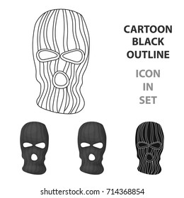 Mask to close the face of the offender from witnesses.vPrison single icon in cartoon style vector symbol stock illustration.