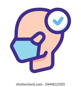 Mask Color Outline Icon - Single Icon, Vector