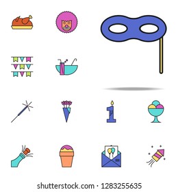 mask colored icon. birthday icons universal set for web and mobile