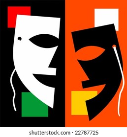  mask with colour background	
