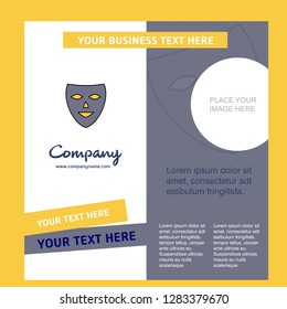 Mask Company Brochure Template. Vector Busienss Template